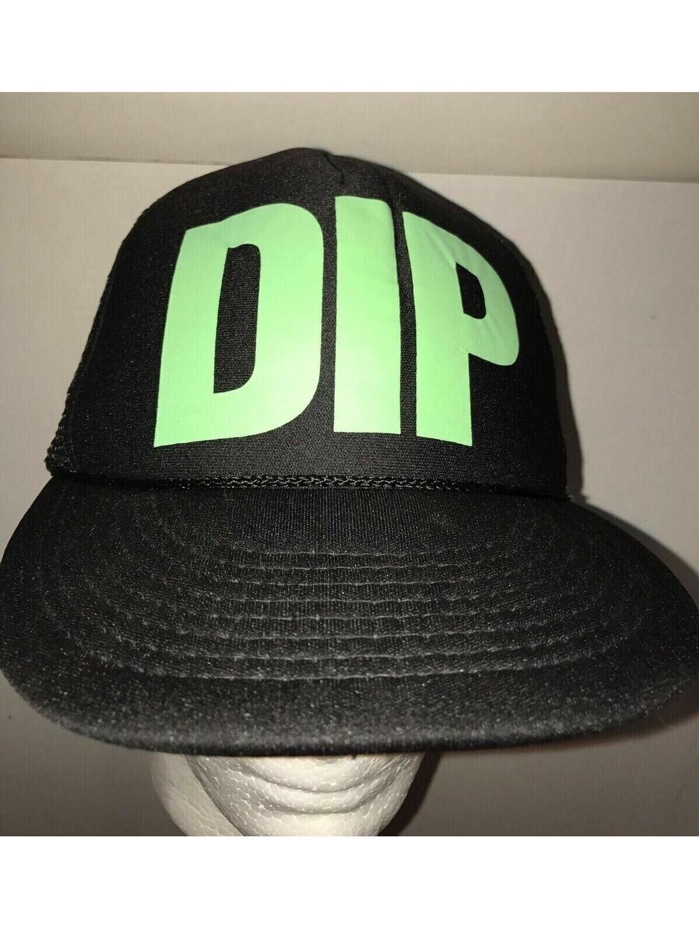 DIP Trucker Hat Cobra Brand Black Snapback Cap One Size Fits All EUC